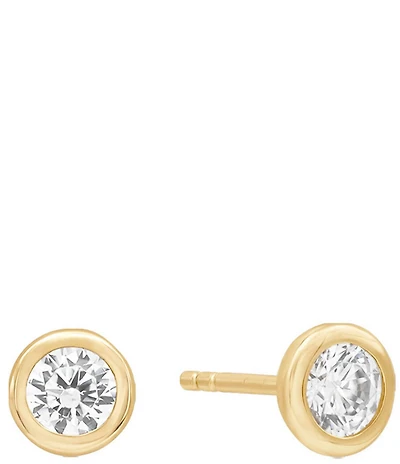 SHASHI Bezel Solitaire Stud Earrings