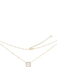 SHASHI Emerald Baguette Short Pendant Necklace