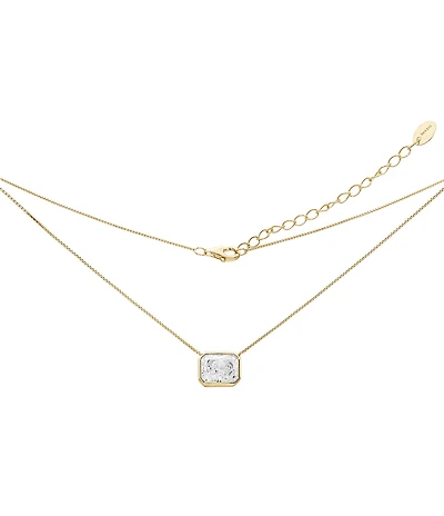 SHASHI Emerald Baguette Short Pendant Necklace