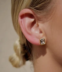 SHASHI Emerald Cut Solitaire Stud Earrings