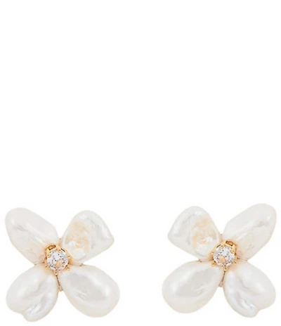 SHASHI Flower Pearl Stud Earrings
