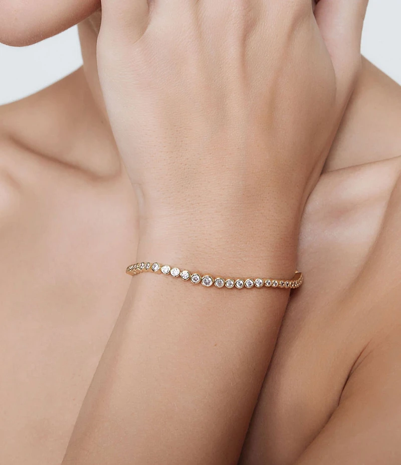 SHASHI Graduated Bezel Tennis Line Bracelet
