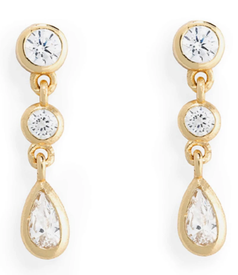 SHASHI Jenny Multi Stone Linear Earrings