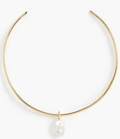 SHASHI Jones Freshwater Pearl Pendant Omega Collar Necklace