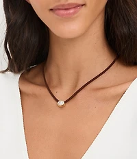 SHASHI Lasso Solitaire Cord Collar Necklace