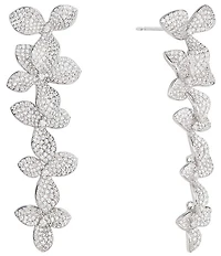 SHASHI Lilliana Floral Rhinestone Statement Linear Earrings