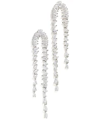 SHASHI Pear Crystal Statement Linear Earrings