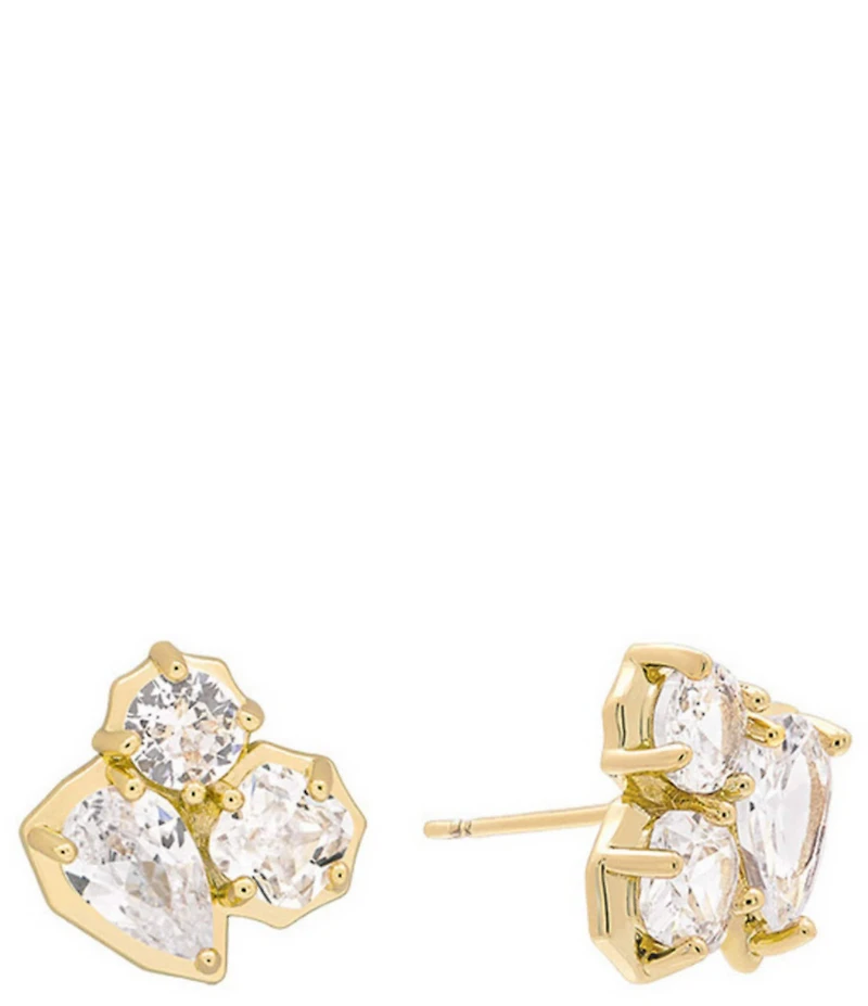 SHASHI Pierre Georgian Cut Cluster Stud Earrings