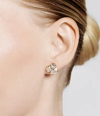 SHASHI Pierre Georgian Cut Cluster Stud Earrings