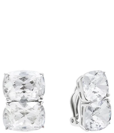 SHASHI Ricky Diamond Clip-On Drop Statement Earrings