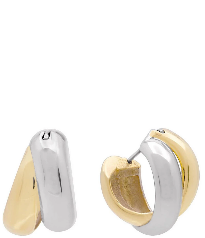 SHASHI Ross Two Tone Hoop Earrings