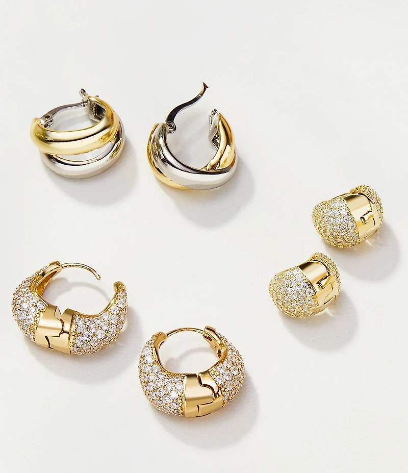 SHASHI Ross Two Tone Hoop Earrings