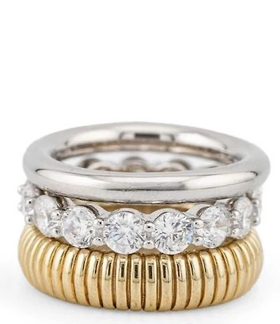 SHASHI Roux Two Tone Chunky Ring Set