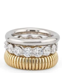SHASHI Roux Two Tone Chunky Ring Set