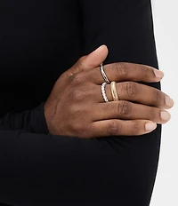 SHASHI Roux Two Tone Chunky Ring Set