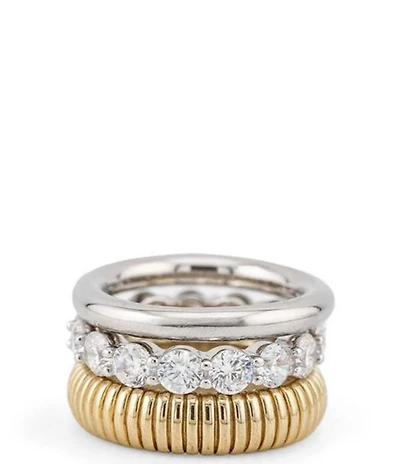 SHASHI Roux Two Tone Chunky Ring Set
