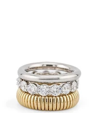 SHASHI Roux Two Tone Chunky Ring Set