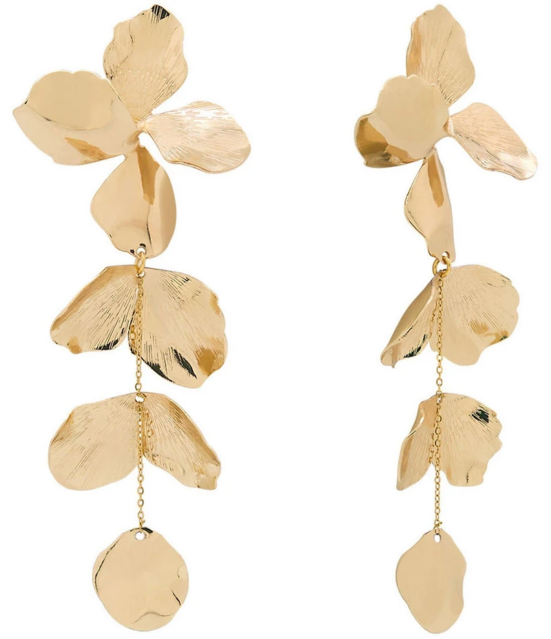 SHASHI Ruellia Floral Statement Linear Earrings