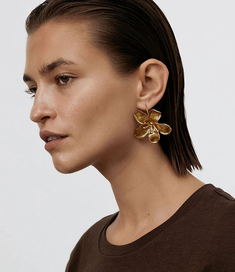 SHASHI Tina Flower Statement Drop Earrings