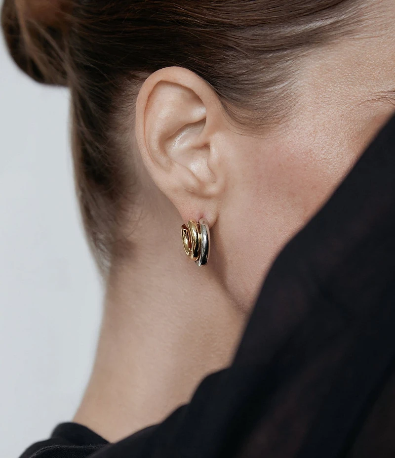 SHASHI Two Tone Hoop Earrings