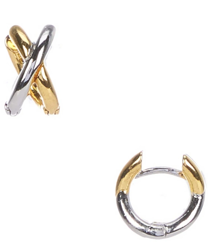 SHASHI X-Two Toned Stud Earrings