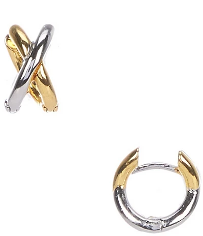 SHASHI X-Two Toned Stud Earrings