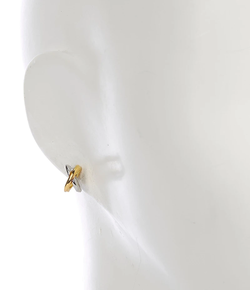 SHASHI X-Two Toned Stud Earrings