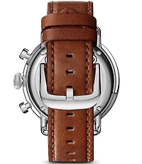 SHINOLA Men's Canfield Chronograph Brown Leather Strap Watch