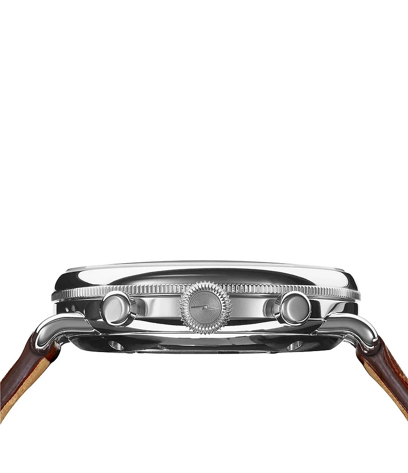 SHINOLA Men's Canfield Chronograph Brown Leather Strap Watch