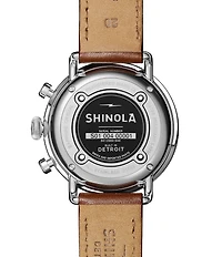SHINOLA Men's Canfield Chronograph Brown Leather Strap Watch