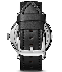SHINOLA Men's Canfield Model C56 Quartz Analog Black Leather Strap Watch