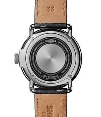 SHINOLA Men's Canfield Model C56 Quartz Analog Black Leather Strap Watch