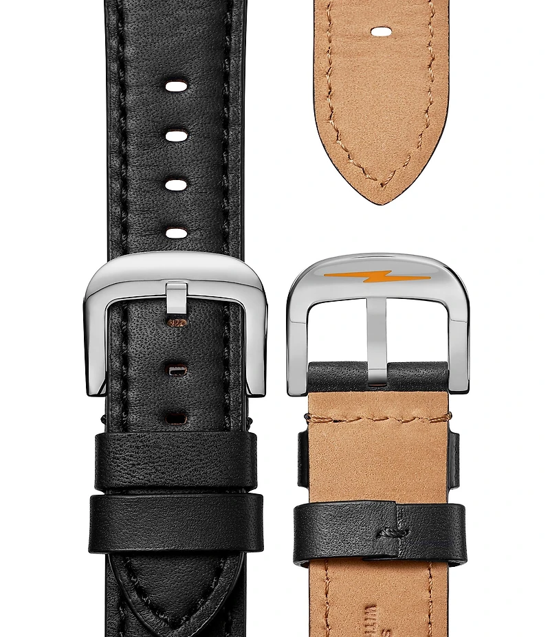SHINOLA Men's Canfield Model C56 Quartz Analog Black Leather Strap Watch