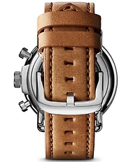 SHINOLA Men's Canfield Model C56 Quartz Chronograph Leather Strap Watch