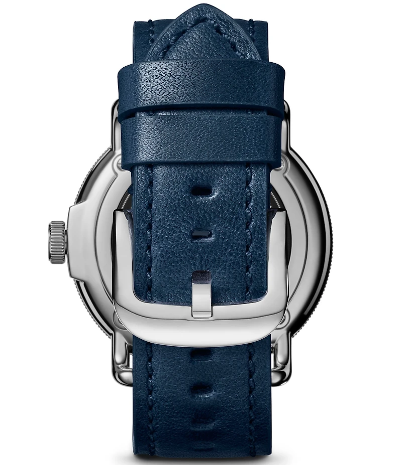 SHINOLA Men's Canfield Quartz Analog Blue Leather Strap Watch