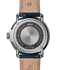 SHINOLA Men's Canfield Quartz Analog Blue Leather Strap Watch