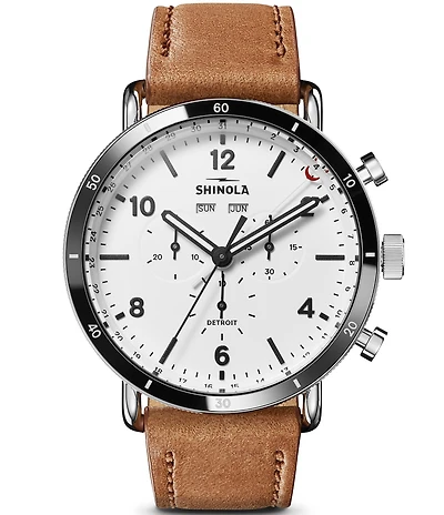 SHINOLA Men's Canfield Sport Chronograph Leather Strap Watch