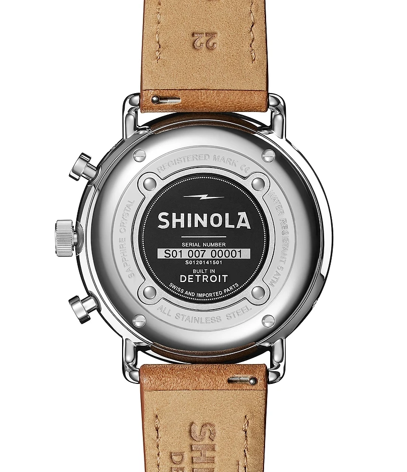 SHINOLA Men's Canfield Sport Chronograph Leather Strap Watch