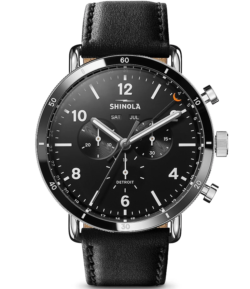 SHINOLA Men's Canfield Sport Chronograph Leather Strap Watch