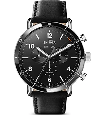 SHINOLA Men's Canfield Sport Chronograph Leather Strap Watch
