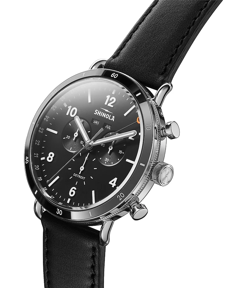 SHINOLA Men's Canfield Sport Chronograph Leather Strap Watch