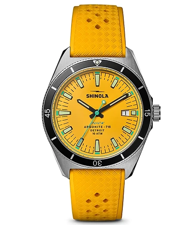 SHINOLA Men's Duck Quartz Analog Rubber Strap Watch