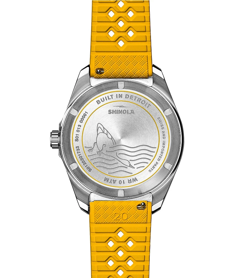 SHINOLA Men's Duck Quartz Analog Rubber Strap Watch