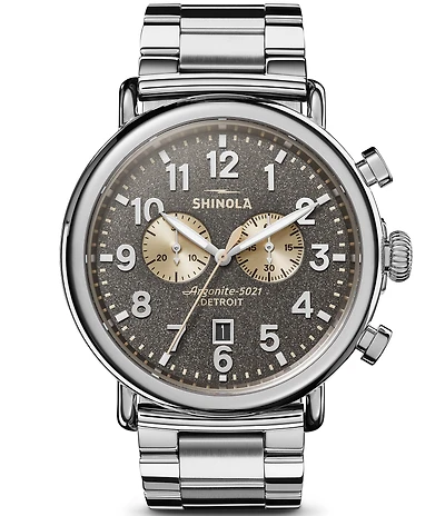 SHINOLA Men's Runwell 47mm Chronograph Stainless Steel Bracelet Watch