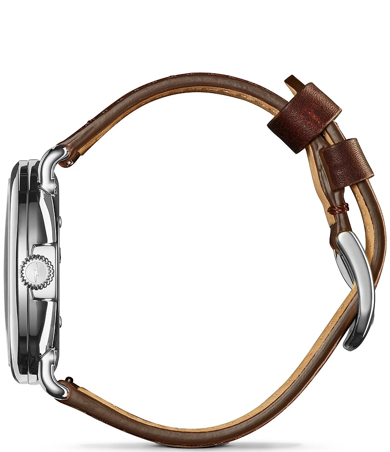 SHINOLA Men's Runwell Quartz Analog Brown Leather Strap Watch