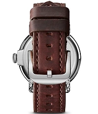 SHINOLA Men's Runwell Quartz Analog Brown Leather Strap Watch