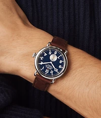 SHINOLA Men's Runwell Quartz Analog Brown Leather Strap Watch