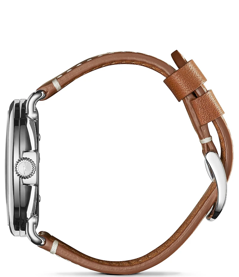 SHINOLA Men's Runwell Quartz Analog Brown Leather Strap Watch