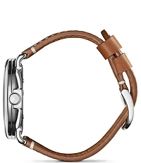SHINOLA Men's Runwell Quartz Analog Brown Leather Strap Watch