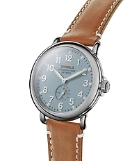 SHINOLA Men's Runwell Quartz Analog Brown Leather Strap Watch